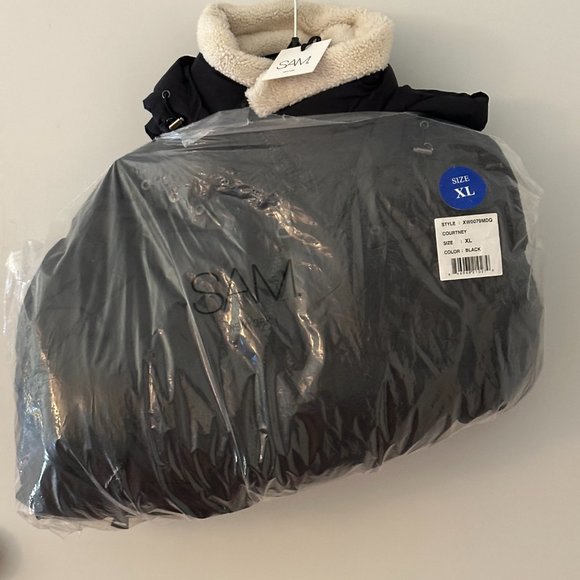 SAM. Courtney Shearling Trim Hooded Puffer Coat - Picture 2 of 2